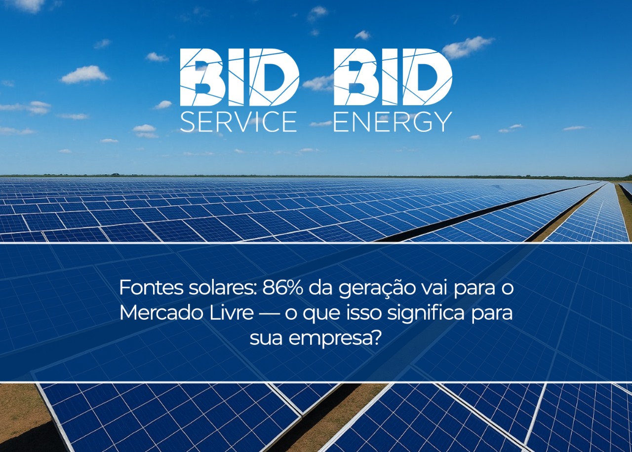 Fontes solares: 86% da geração vai para o Mercado Livre